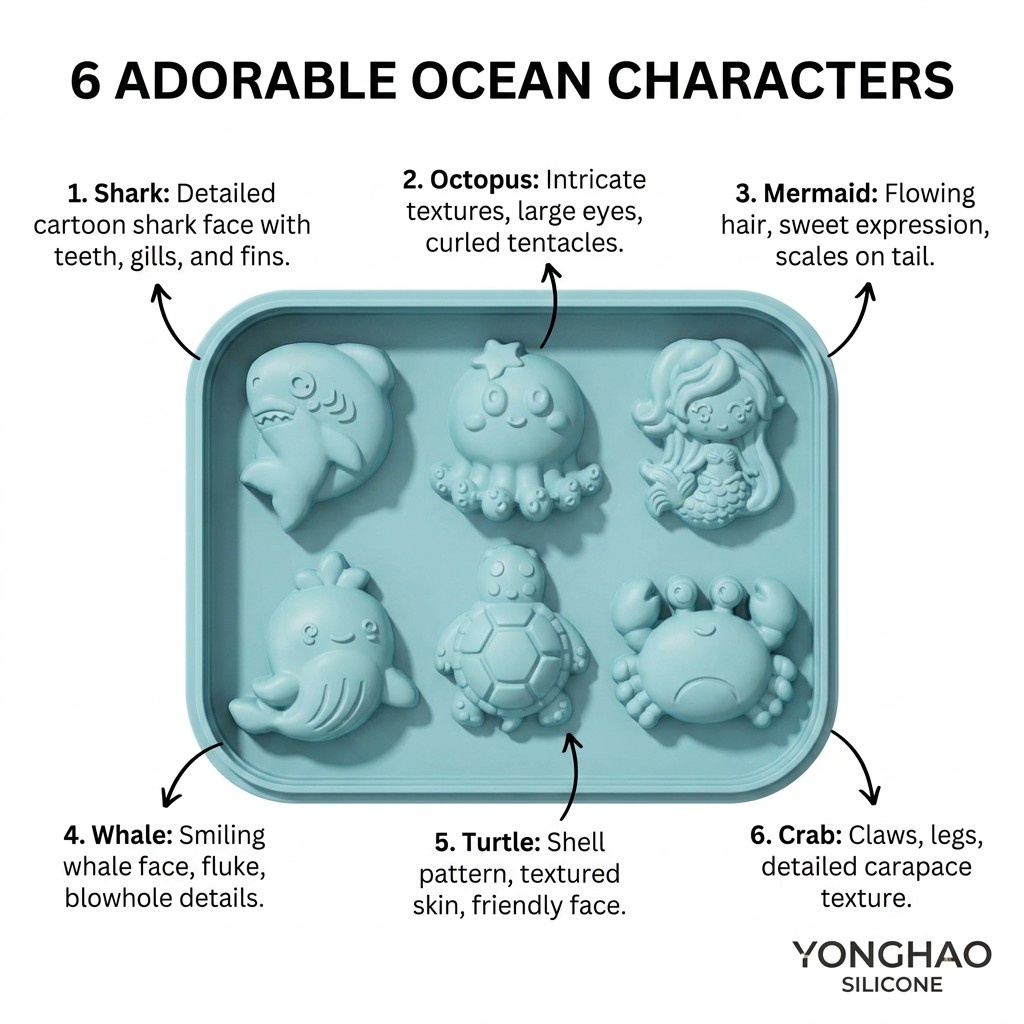 6-Cavity Mermaid Sea Creatures - đánh giá và giá Baby Products Cream
