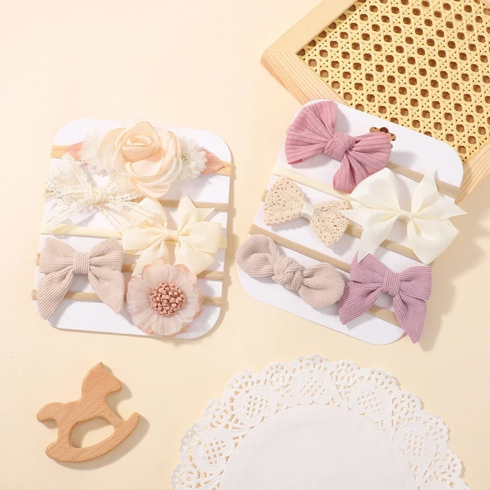 5Pcs Baby Flower Lace Bow Head - đánh giá và giá Baby Products Set